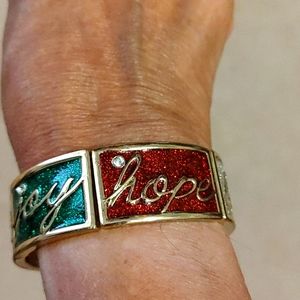 Christmas Stretch Bracelet, Hope, Joy, Faith